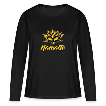 NAMASTE YOGA Lotus Zen Meditation Buddha - Women's Premium Organic Long Sleeve Shirt - black - Front - Julia (174cm)