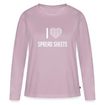 Buchhalter - Buchhalter T-Shirt - Tabellen - Frauen Premium Bio Langarmshirt - Altrosa - Vorne - Julia (174cm)