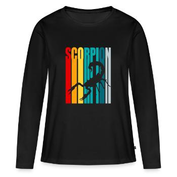 Style rétro Scorpion - T-shirt manches longues Premium bio Femme - noir - Devant - Julia (174cm)