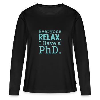 relaxer un doctorat - T-shirt manches longues Premium bio Femme - noir - Devant - Julia (174cm)