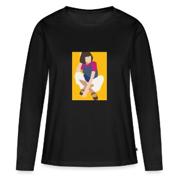 Fille de bande dessinée de haute couture - T-shirt manches longues Premium bio Femme - noir - Devant - Julia (174cm)