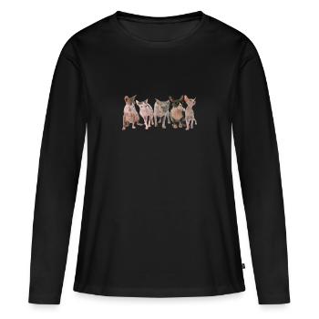 Sphinx Katzen - Frauen Premium Bio Langarmshirt - Schwarz - Vorne - Julia (174cm)
