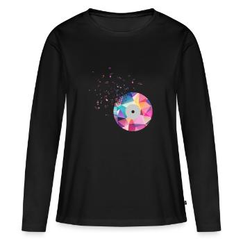 Musique CD Note musicale - T-shirt manches longues Premium bio Femme - noir - Devant - Julia (174cm)