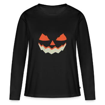 Halloween Kuerbis Zombie Hexe Vampir Kostuem - Frauen Premium Bio Langarmshirt - Schwarz - Vorne - Julia (174cm)