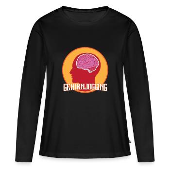 Jogging Cerveau - T-shirt manches longues Premium bio Femme - noir - Devant - Julia (174cm)