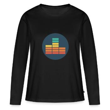 (Equalizer) - Frauen Premium Bio Langarmshirt - Schwarz - Vorne - Julia (174cm)