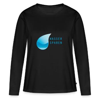 Économiser de l'eau - T-shirt manches longues Premium bio Femme - noir - Devant - Julia (174cm)