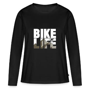 Cadeau de la vie de vélo enfants de Noël - T-shirt manches longues Premium bio Femme - noir - Devant - Julia (174cm)