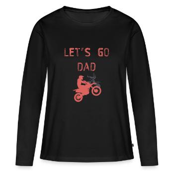 laisse aller papa - T-shirt manches longues Premium bio Femme - noir - Devant - Julia (174cm)