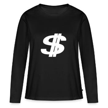 Dollar - T-shirt manches longues Premium bio Femme - noir - Devant - Julia (174cm)