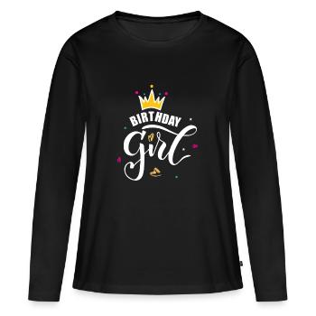 Birthday Girl - fille du jour - T-shirt manches longues Premium bio Femme - noir - Devant - Julia (174cm)