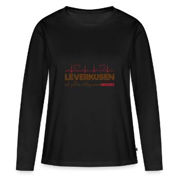 Leverkusen - T-shirt manches longues Premium bio Femme - noir - Devant - Julia (174cm)