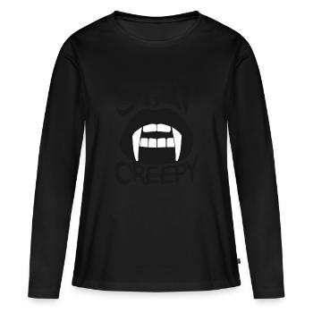Halloween Stay Creepy - T-shirt manches longues Premium bio Femme - noir - Devant - Julia (174cm)