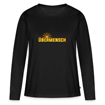 Friedrich Nietzsche PHILOSOPHIE - T-shirt manches longues Premium bio Femme - noir - Devant - Julia (174cm)