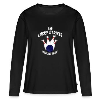 L'équipe Lucky Strikes Bowling - T-shirt manches longues Premium bio Femme - noir - Devant - Julia (174cm)