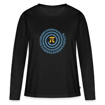 Cadeau de maths de maths de caractère de symbole de pi - T-shirt manches longues Premium bio Femme - noir - Devant - Julia (174cm)