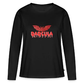DadCula - T-shirt manches longues Premium bio Femme - noir - Devant - Julia (174cm)