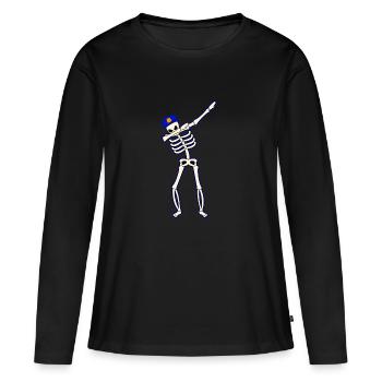 tamponner le squelette - T-shirt manches longues Premium bio Femme - noir - Devant - Julia (174cm)