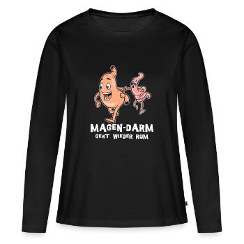 Idée de cadeau drôle d'infection de maladie d'intestin d'estomac - T-shirt manches longues Premium bio Femme - noir - Devant - Julia (174cm)