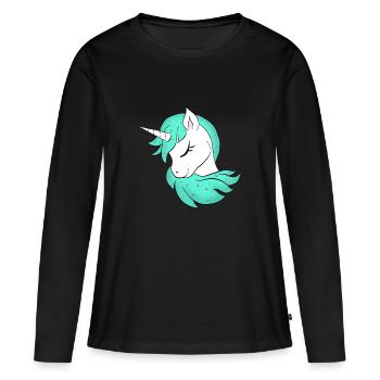 Licorne - Licorne - Licorne - T-shirt manches longues Premium bio Femme - noir - Devant - Julia (174cm)