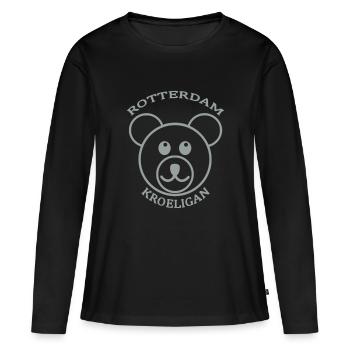 ROTTERDAM KROELIGAN - Frauen Premium Bio Langarmshirt - Schwarz - Vorne - Julia (174cm)