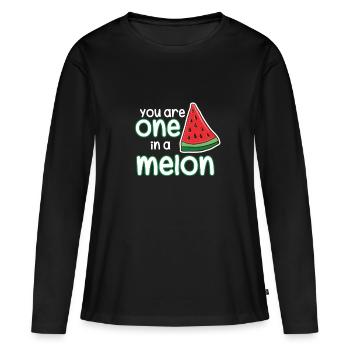 melons - T-shirt manches longues Premium bio Femme - noir - Devant - Julia (174cm)
