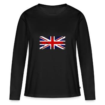 England flag Queen Union Jack - Women's Premium Organic Long Sleeve Shirt - black - Front - Julia (174cm)