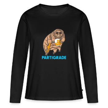 Partigrade - Tardigrade drôle - T-shirt manches longues Premium bio Femme - noir - Devant - Julia (174cm)