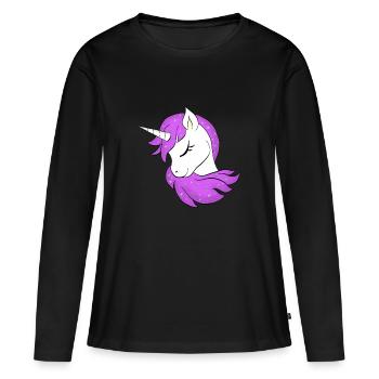Licorne - Licorne - Licorne - T-shirt manches longues Premium bio Femme - noir - Devant - Julia (174cm)