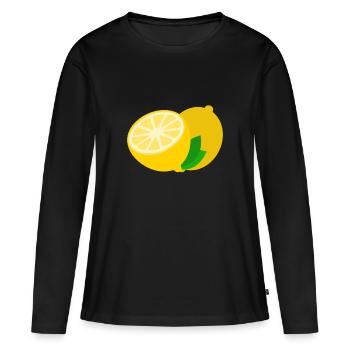Aigre Citron Jaune Citron Vert - T-shirt manches longues Premium bio Femme - noir - Devant - Julia (174cm)