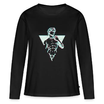 Michelangelo David - Tee shirt Renaissance - T-shirt manches longues Premium bio Femme - noir - Devant - Julia (174cm)
