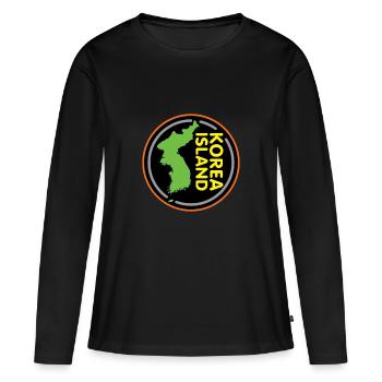 Corée du Nord Corée du Sud Corée Cadeau Asie - T-shirt manches longues Premium bio Femme - noir - Devant - Julia (174cm)
