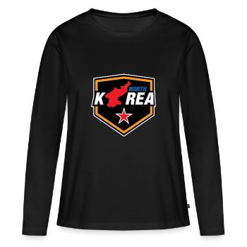 Corée du Nord Corée du Sud Drapeau Corée Asie - T-shirt manches longues Premium bio Femme - noir - Devant - Julia (174cm)