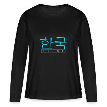 Corée du Nord Corée du Sud Asie Corée cadeau - T-shirt manches longues Premium bio Femme - noir - Devant - Julia (174cm)