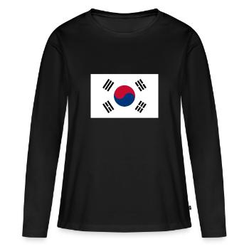 Corée du Nord drapeau de la Corée du Sud cadeau Corée - T-shirt manches longues Premium bio Femme - noir - Devant - Julia (174cm)