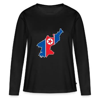Corée du Nord Corée du Sud Drapeau Corée Cadeau - T-shirt manches longues Premium bio Femme - noir - Devant - Julia (174cm)