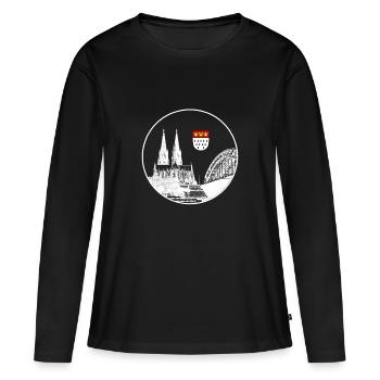 Cathédrale de Cologne - T-shirt manches longues Premium bio Femme - noir - Devant - Julia (174cm)