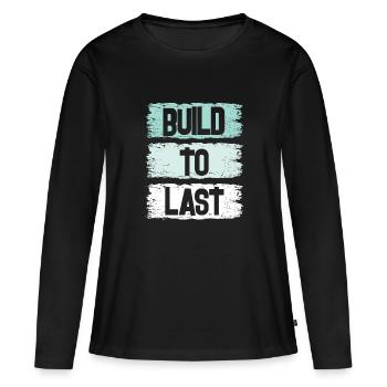 Construire pour durer - T-shirt manches longues Premium bio Femme - noir - Devant - Julia (174cm)