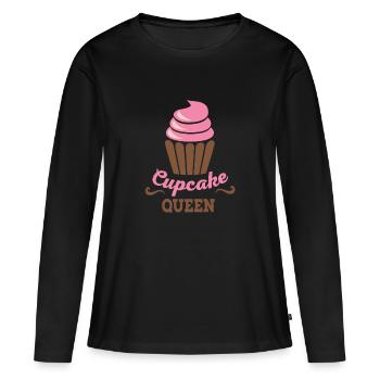 Cupcake - T-shirt manches longues Premium bio Femme - noir - Devant - Julia (174cm)