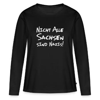 Tous les Saxons ne sont pas nazis ! Saxon - T-shirt manches longues Premium bio Femme - noir - Devant - Julia (174cm)