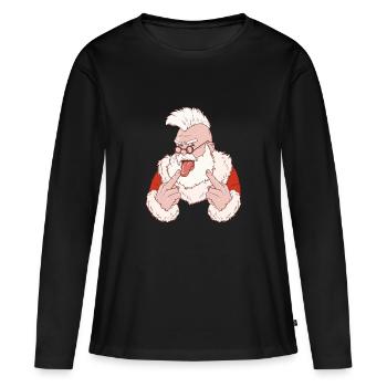 Bad Santa Christmas Punk Père Noël - T-shirt manches longues Premium bio Femme - noir - Devant - Julia (174cm)