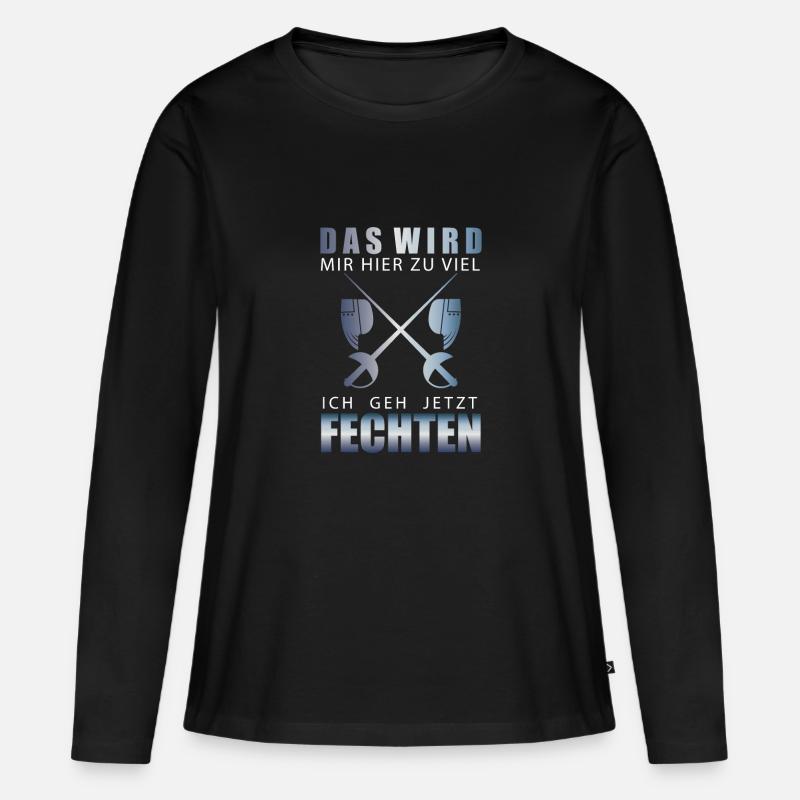 Fechten - Frauen Premium Bio Langarmshirt - Schwarz