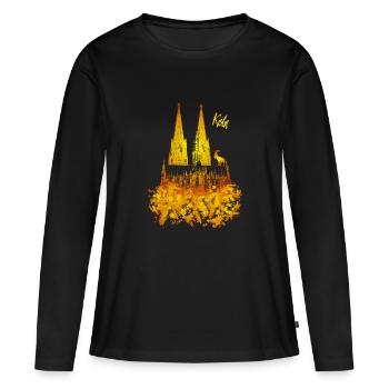 Cathédrale de Cologne - T-shirt manches longues Premium bio Femme - noir - Devant - Julia (174cm)