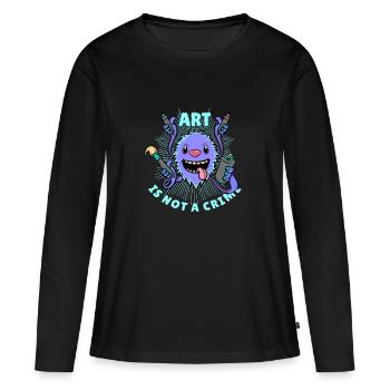Sprayer Graffiti L'art n'est pas un crime - T-shirt manches longues Premium bio Femme - noir - Devant - Julia (174cm)