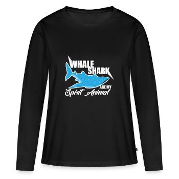 Whale Shark - T-shirt manches longues Premium bio Femme - noir - Devant - Julia (174cm)