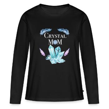 Crystal Mom Edelstein Heilsteine Mama Geschenk - Frauen Premium Bio Langarmshirt - Schwarz - Vorne - Julia (174cm)