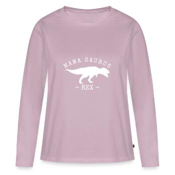 Mamasaurus Rex - T-shirt manches longues Premium bio Femme - rose poudré - Devant - Julia (174cm)