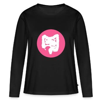 intestinal - T-shirt manches longues Premium bio Femme - noir - Devant - Julia (174cm)
