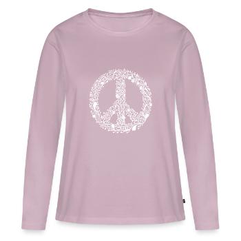 PEACE SIGNATURE NO WAR - Women's Premium Organic Long Sleeve Shirt - dusky pink - Front - Julia (174cm)