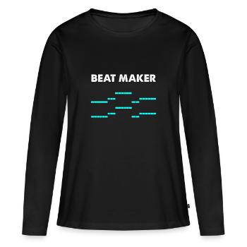 Beat maker - T-shirt manches longues Premium bio Femme - noir - Devant - Julia (174cm)